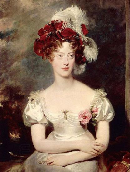 Sir Thomas Lawrence Portrait of Princess Caroline Ferdinande of Bourbon-Two Sicilies Duchess of Berry. oil painting picture